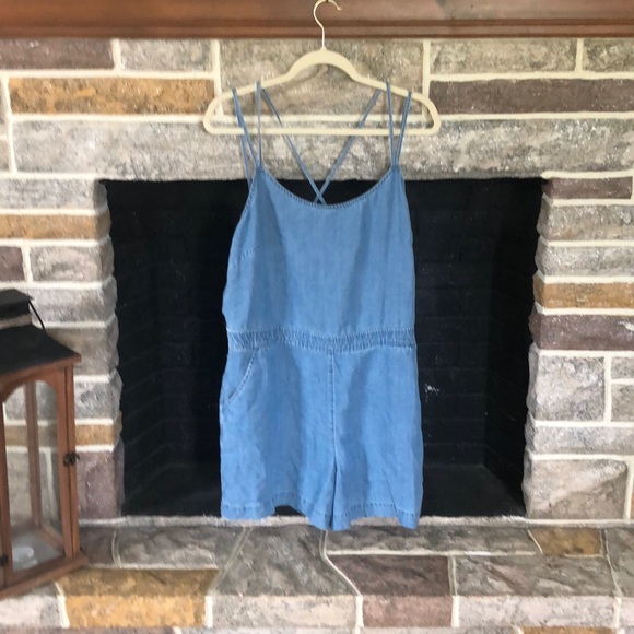 LOFT Pants - Loft Chambray Romper- Size 14